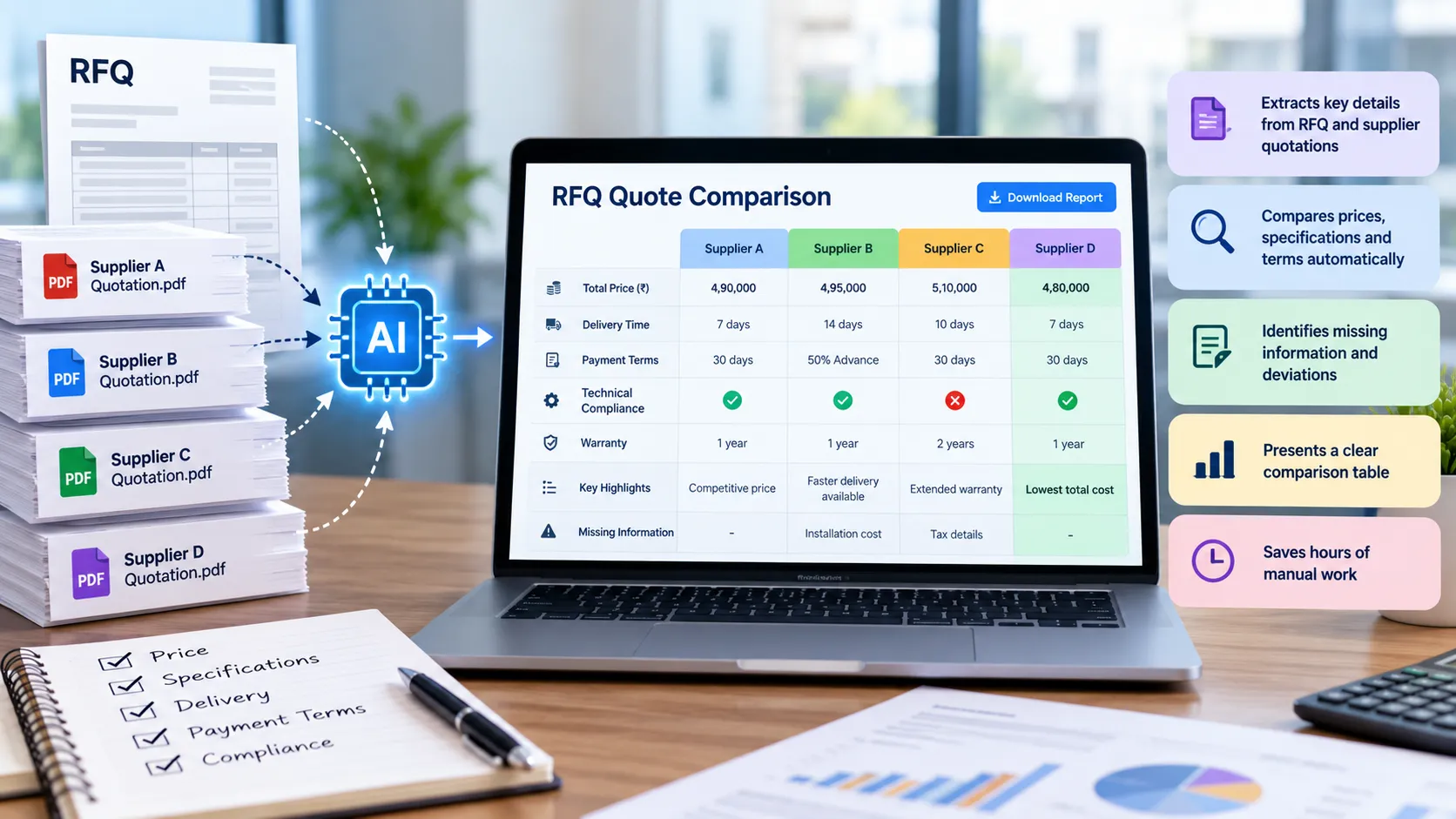 AI RFQ Analysis: How AI Can Help Compare Supplier Bids