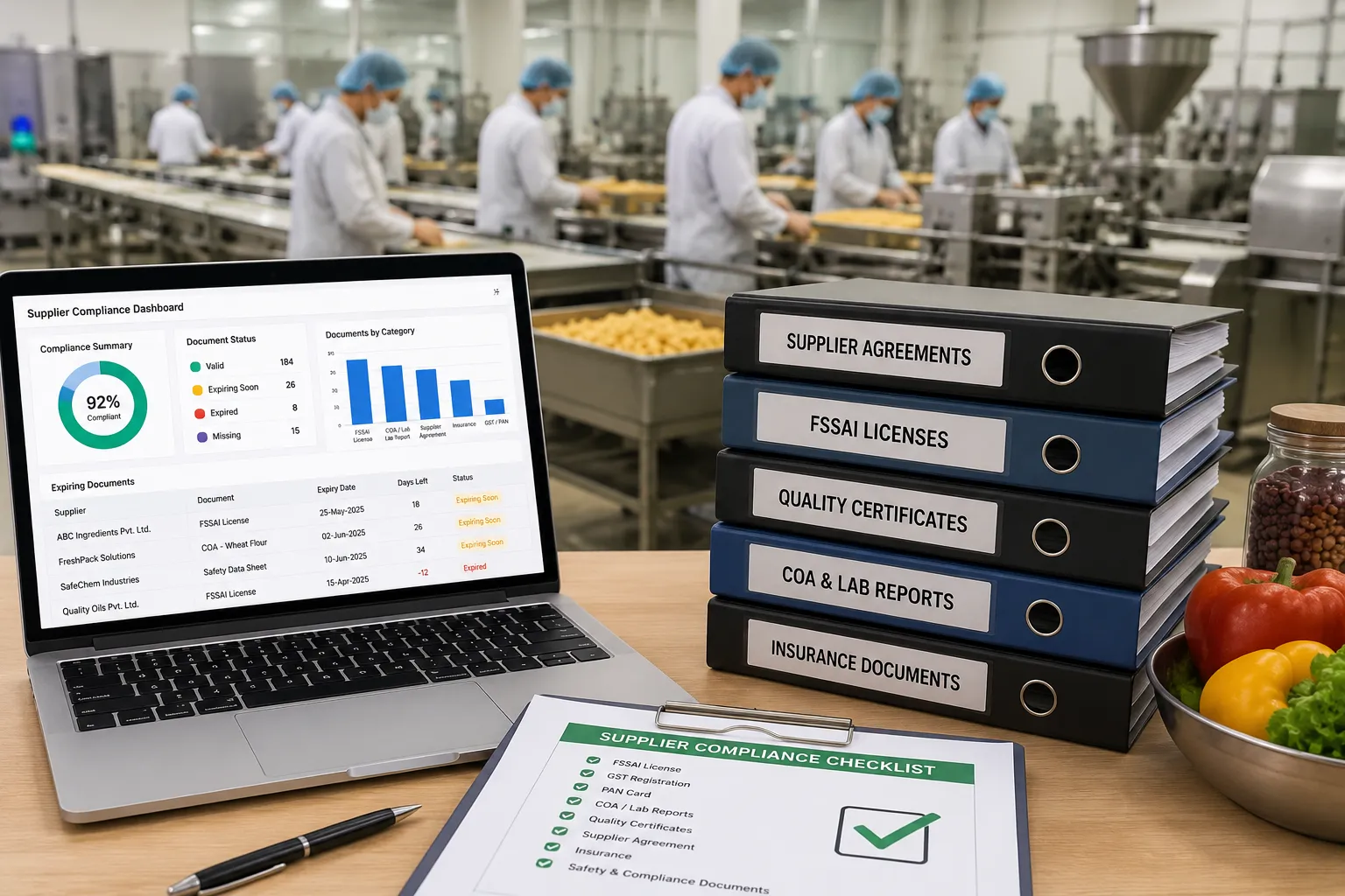 How Food Manufacturers Can Manage Supplier Compliance Documents