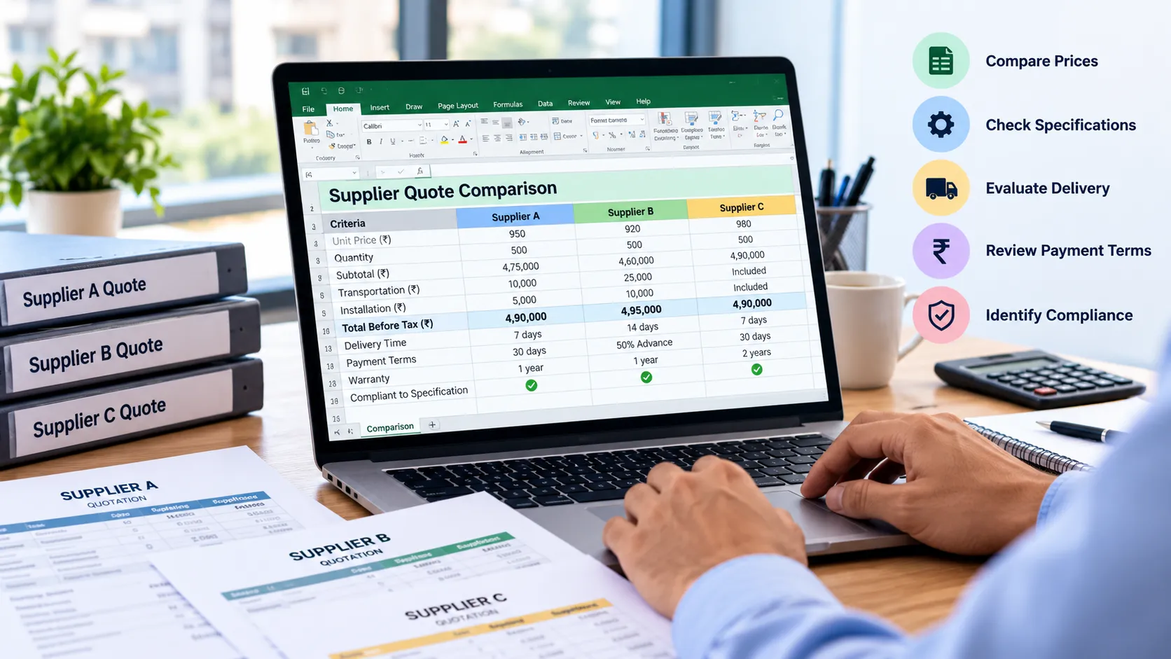 Supplier Quote Comparison in Excel: Template, Process and Limitations
