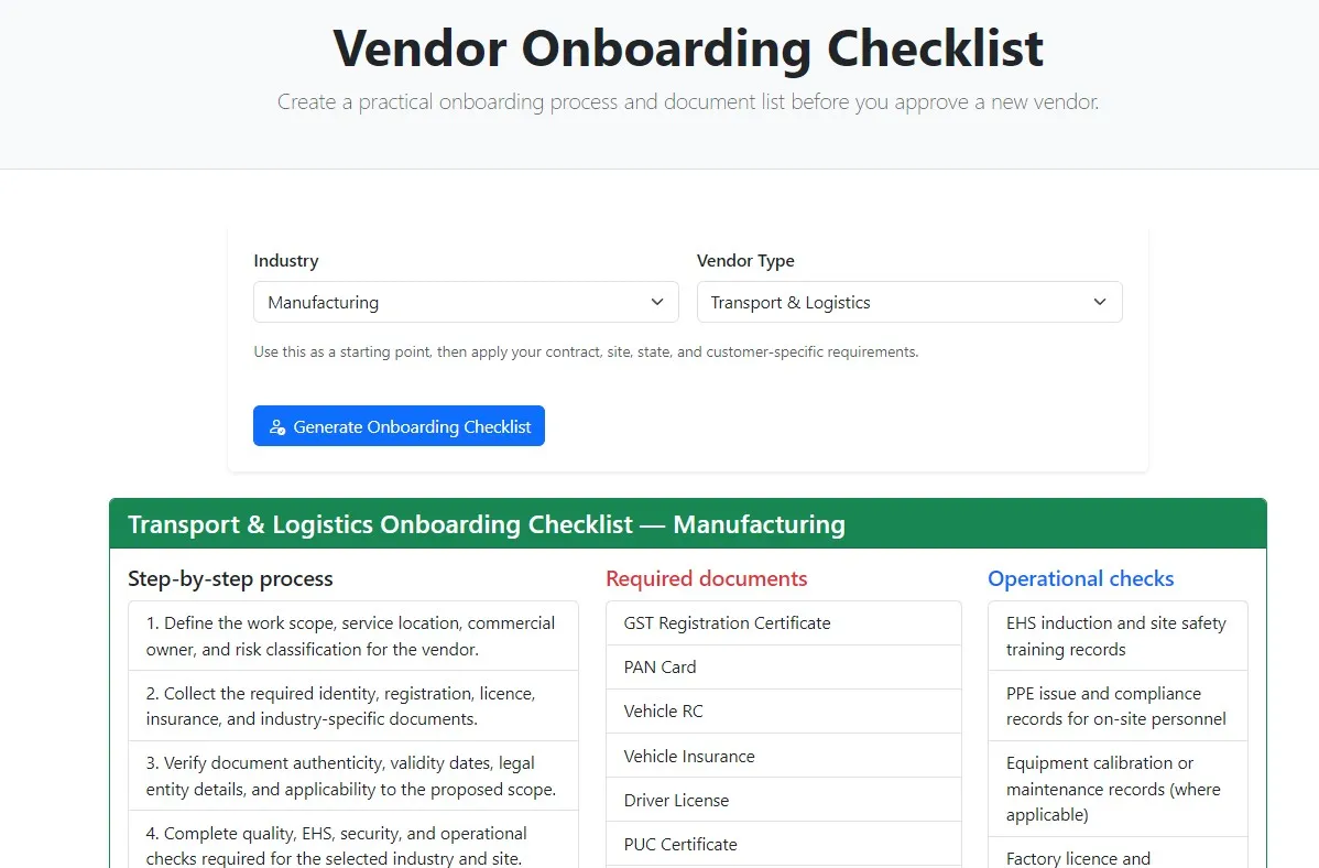 Vendor Onboarding Checklist: A Complete Supplier and Contractor Onboarding Guide